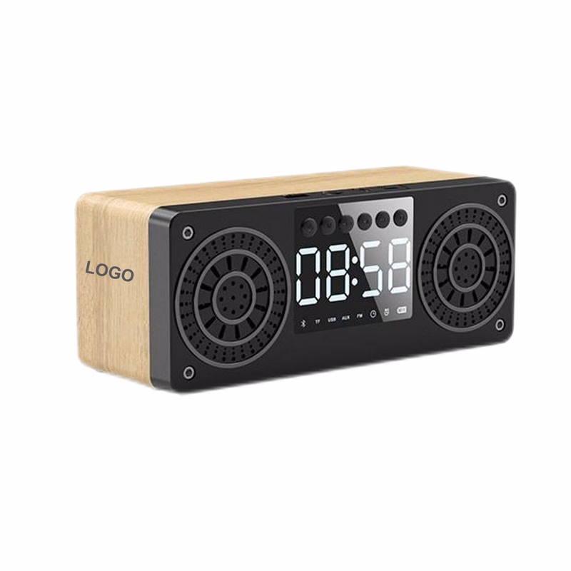 Wood Wireless Speaker with Alarm Clock (direct import)