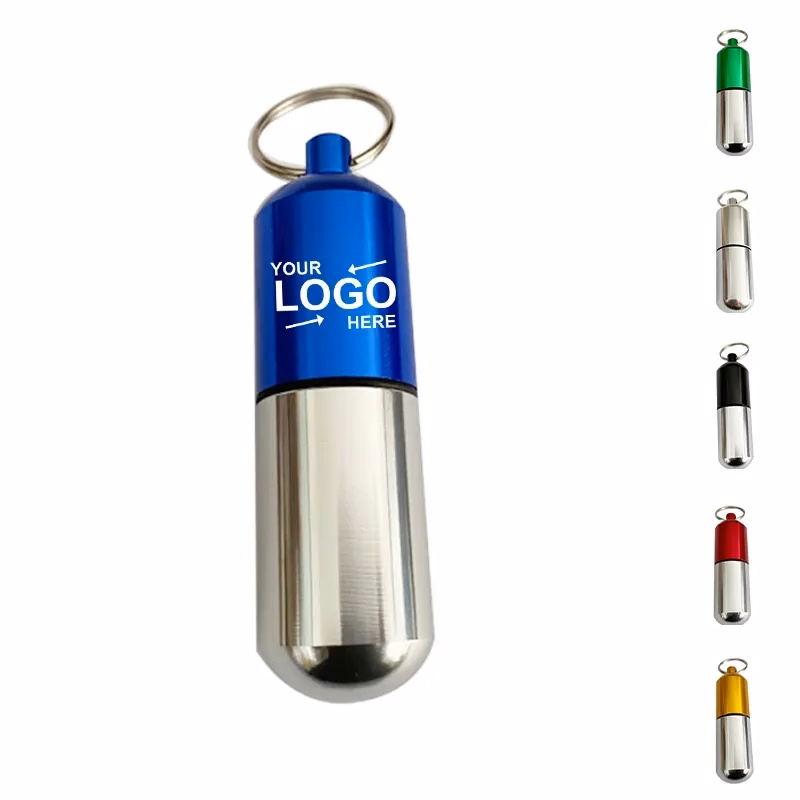 Aluminium Alloy Pill Container With Keyring