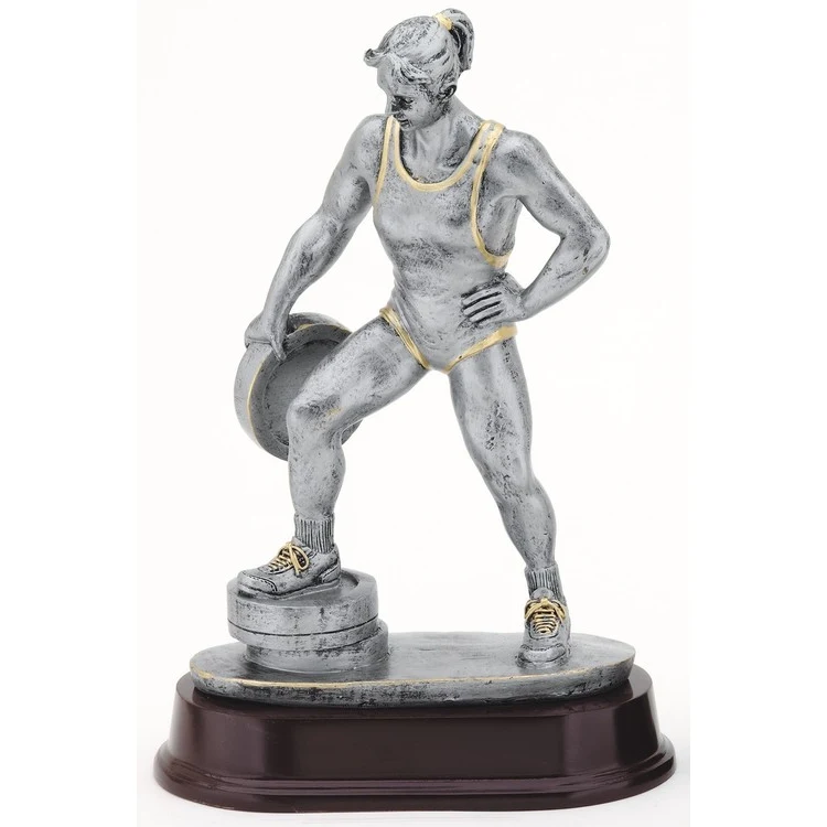 10 1/2" Tall Bar in Hand Female Weightlifting Figure Award 1