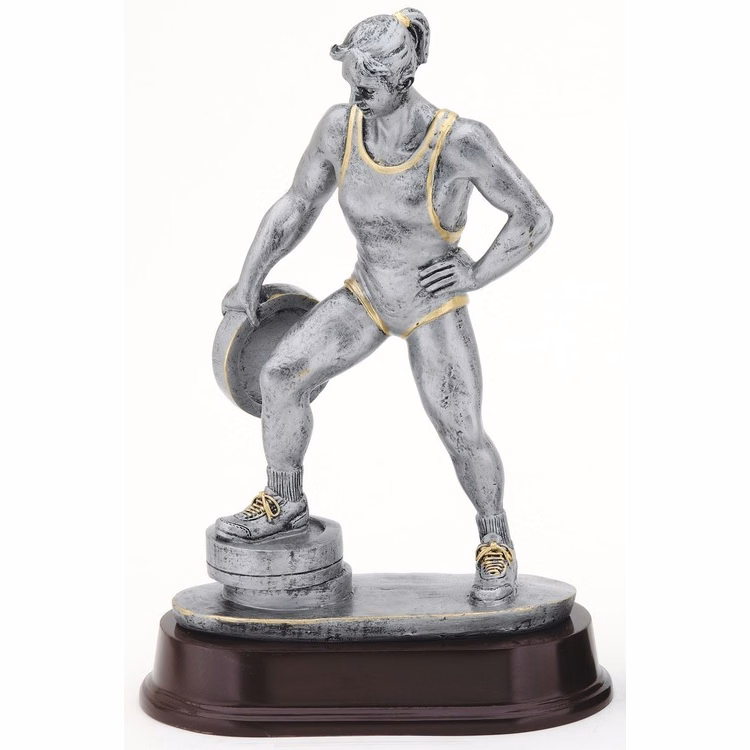 10 1/2" Tall Bar in Hand Female Weightlifting Figure Award