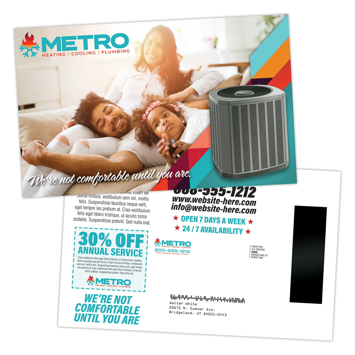 Mag Tab Mail Card (5.25x8.5) - 10 pt. Card with 1x3 Gap Magnet Attached 1