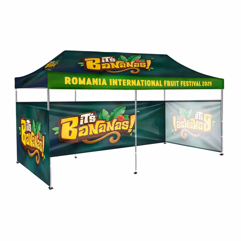 10'x20' Tent Canopy w frame, 2 side half + 1 full half wall