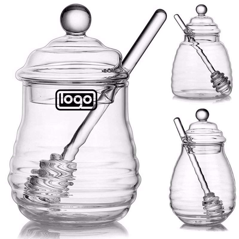 9.5 oz Glass Honey Jar w/ Dipper