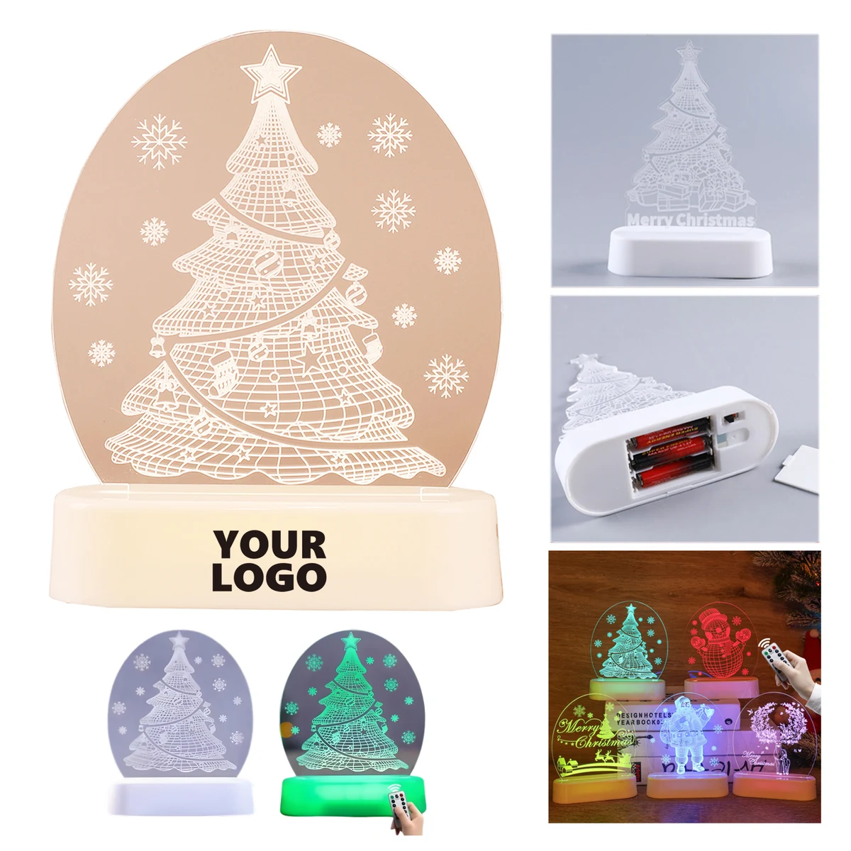 Color Remote Control Christmas LED Night Light 1