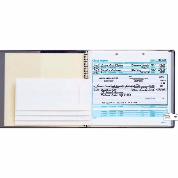 Easy Record Checkbook with Black Cover