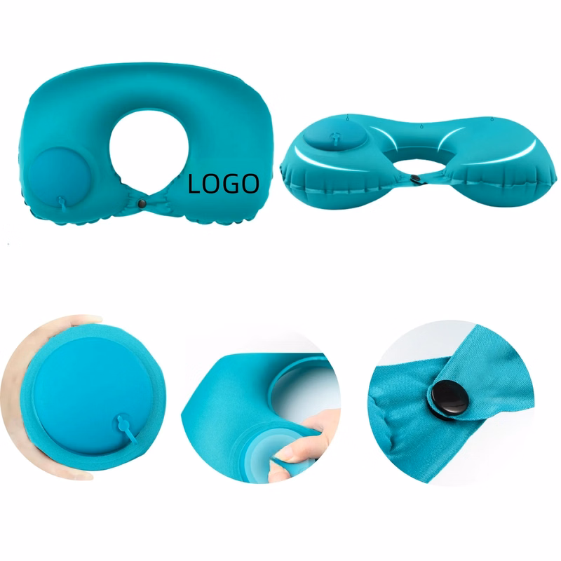 Press-to-Inflate U-Shaped Neck Pillow