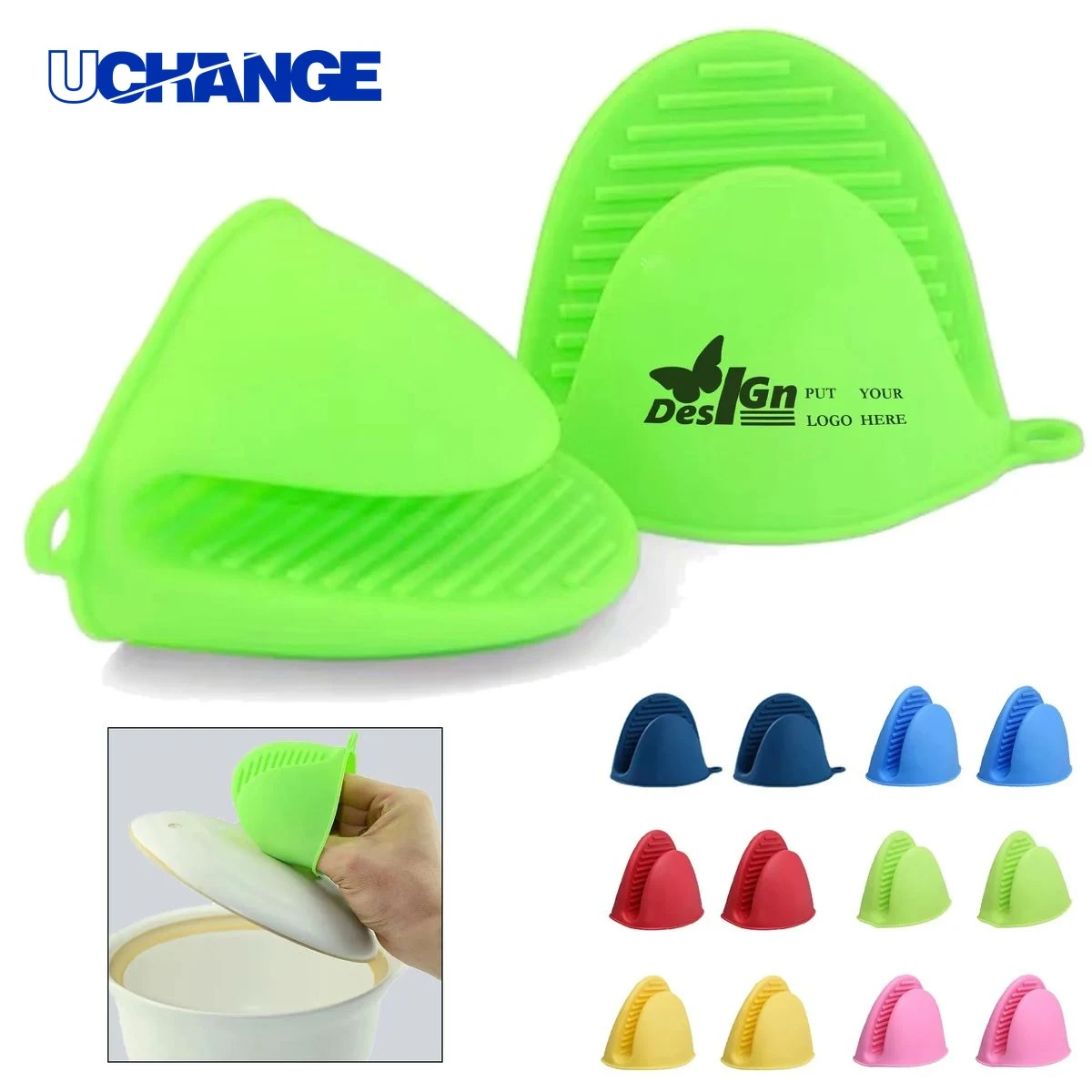 Heat Resistant Silicone Oven Mitts Set 1