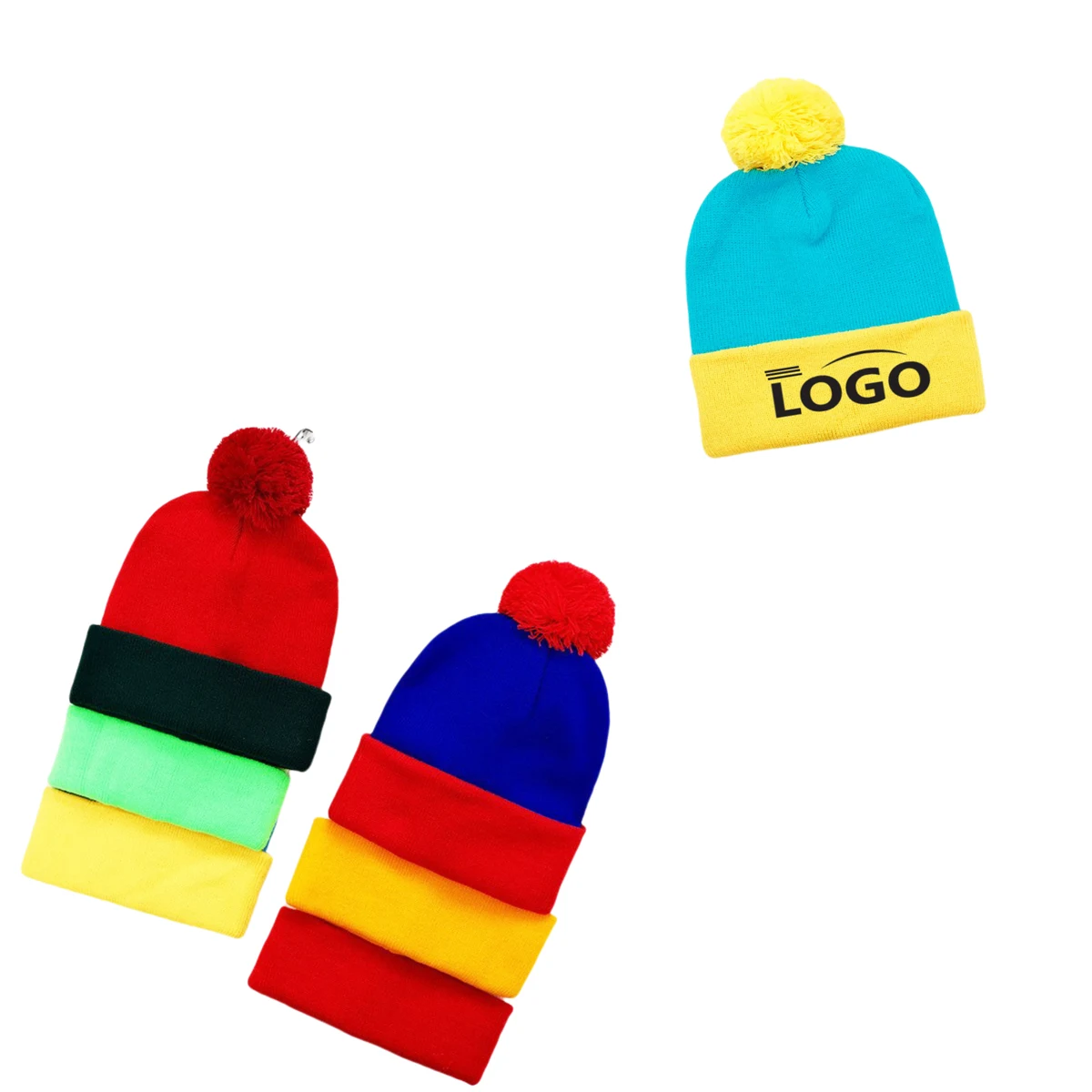 Chunky Christmas Knit Pom Hat 1