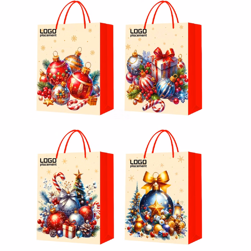 Festive Present Bag - Bauble Pattern For Gifting