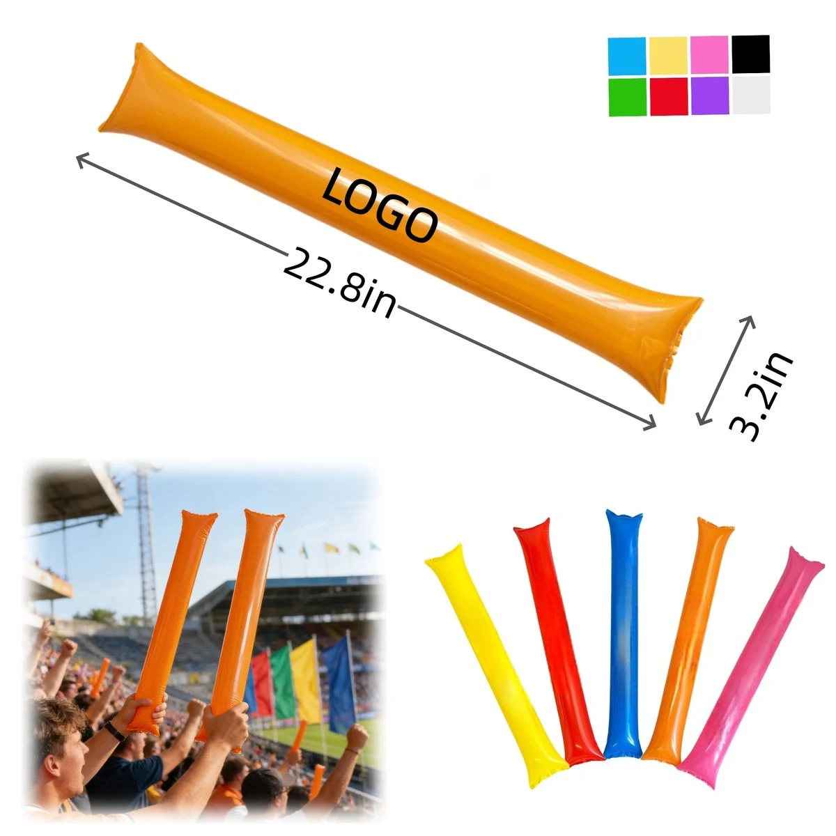 Custom Thickened Inflatable Cheer Sticks 1
