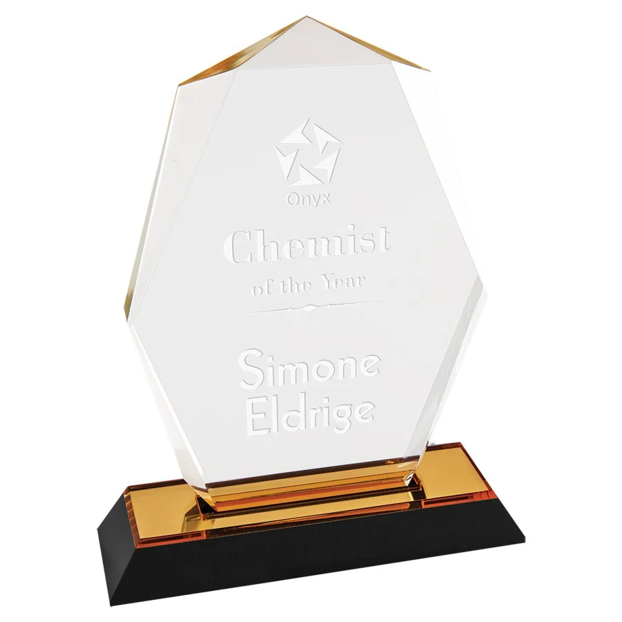 5" x 7" Gold Octagon Point Impress Acrylic Award 1