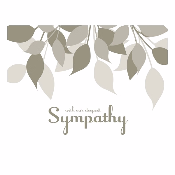 Muted Gray Leaves Sympathy Cards