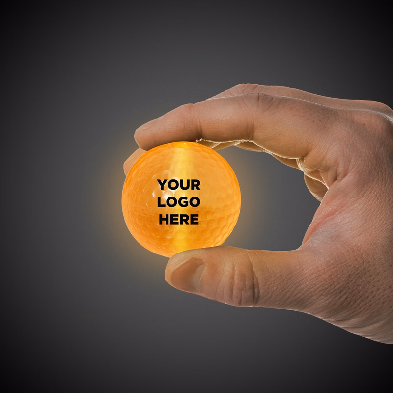 ORANGE GLOW FLYER GOLF BALL (with a 1 1/2'' Jumbo Lightstick)