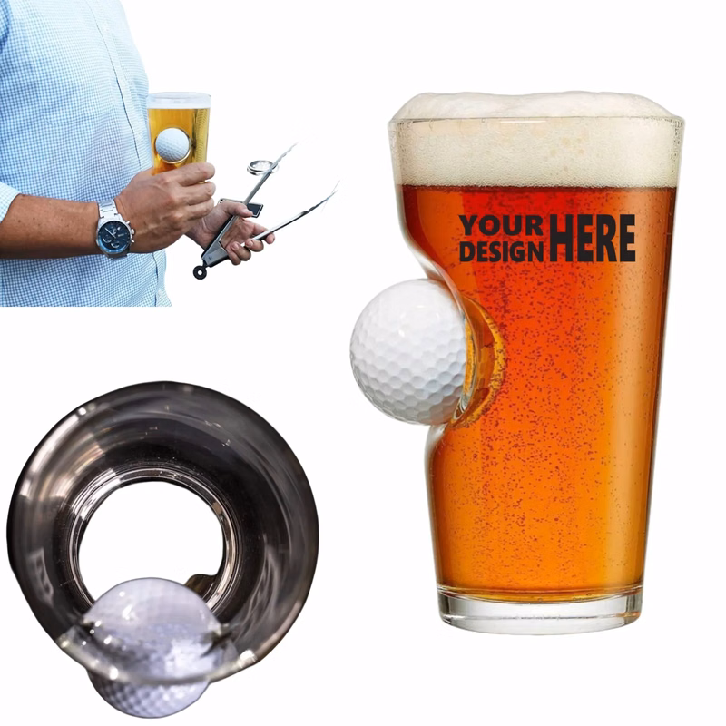 Golf Ball Inlaid Creative Beer Glass