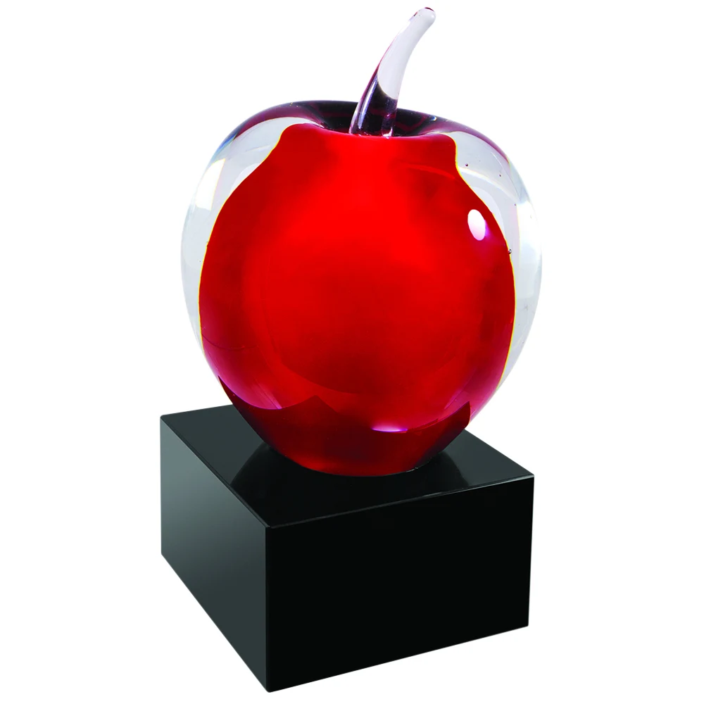 Candy Red Apple Art Glass 5.75" 1