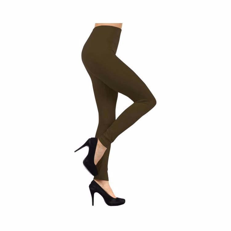 Fleece Leggings - Army Green Seamless One Size Fits Most