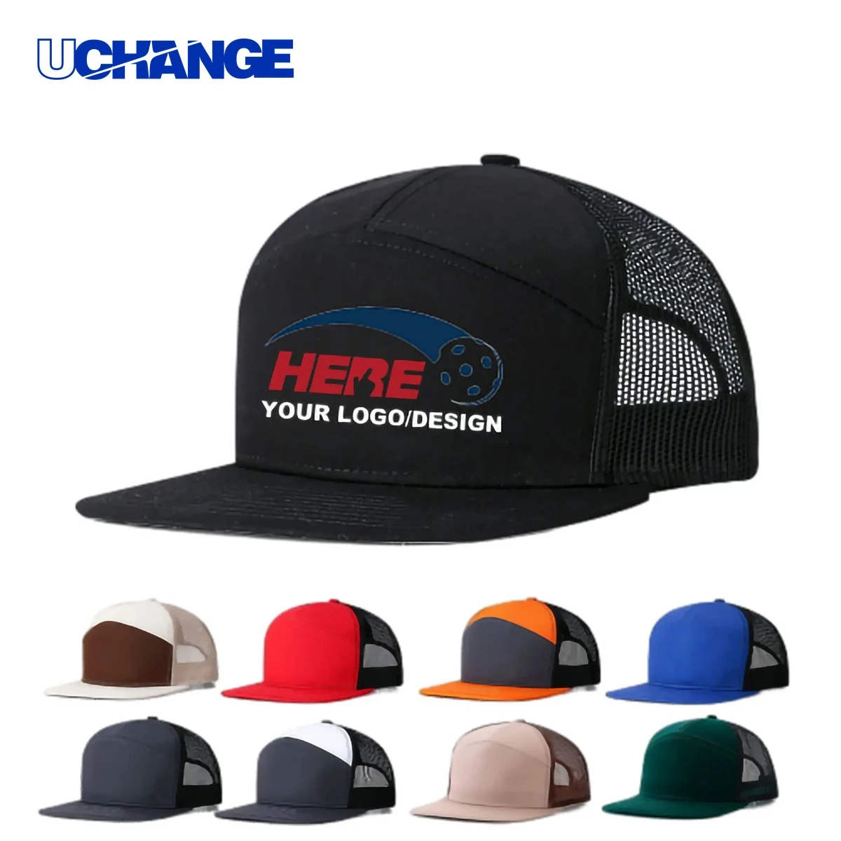 Structured Flat Visor Snapback Cap 1