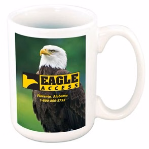15 Oz. White 4-Color Process El Grande Ceramic Mug