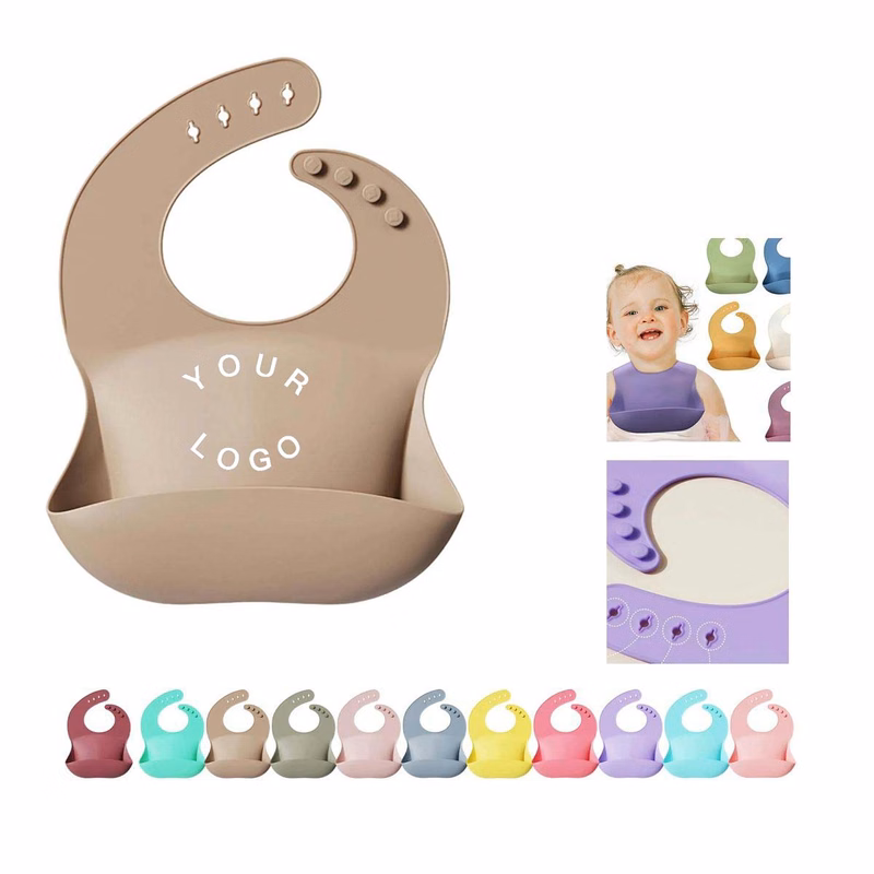 Easy Clean Silicone Baby Bib with Crumb Pocket