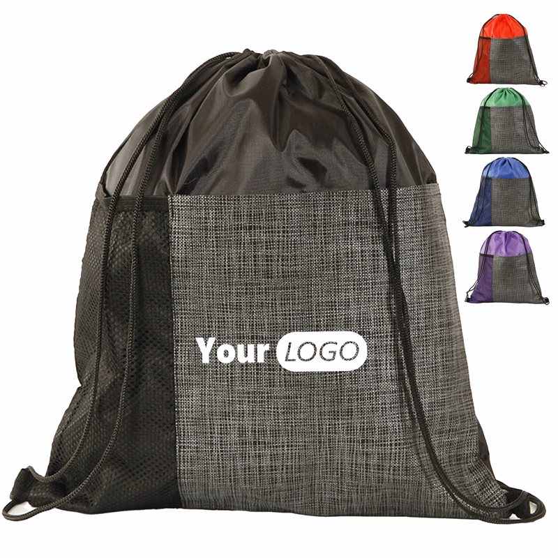 Polyester Splicing Drawstring Storage Bag