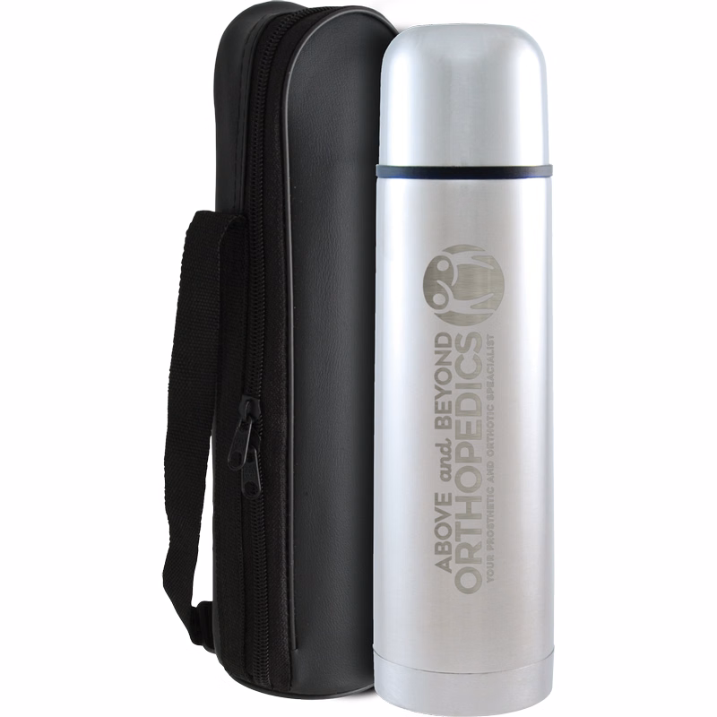 16.9 oz. Stainless Steel Thermos with Case - Laser