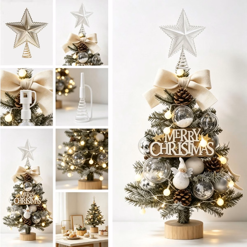 Hollow-Out Tree Top Star Christmas Decoration