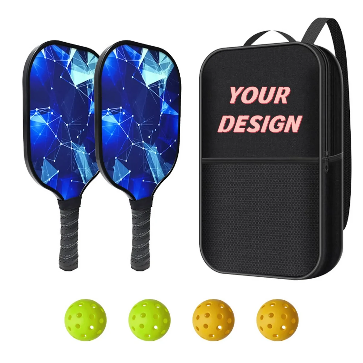 Full Color Premium Fiberglass Pickleball Paddles Set 1