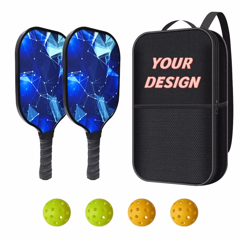 Full Color Premium Fiberglass Pickleball Paddles Set