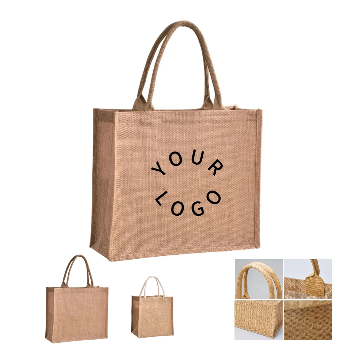 Jute Linen Tote Bag, custom tote bag with logo imprint 1
