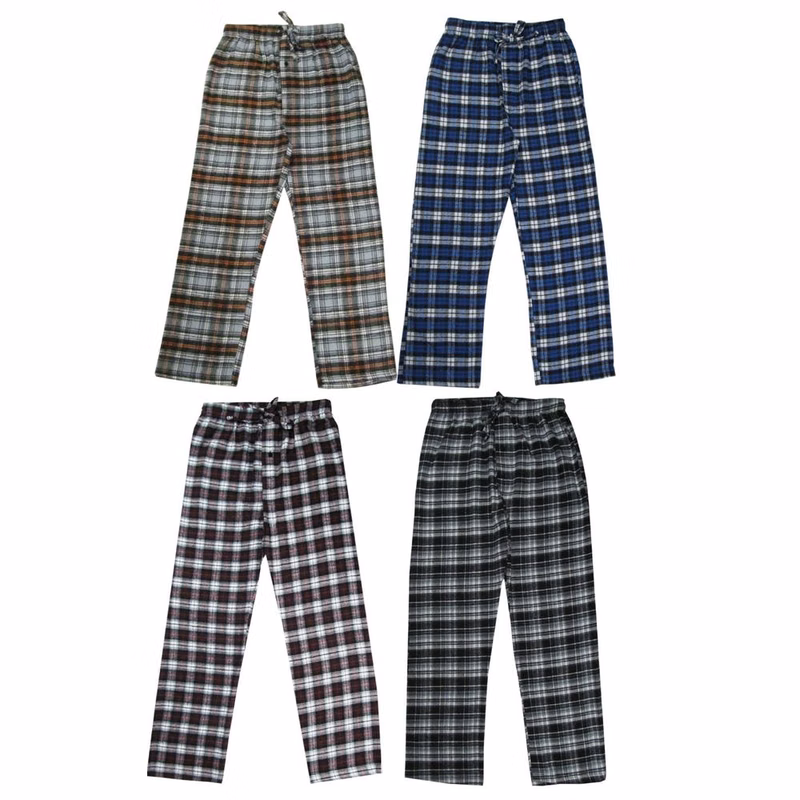 Men's Big & Tall Plaid Pajama Pants - 3 Colors 2X