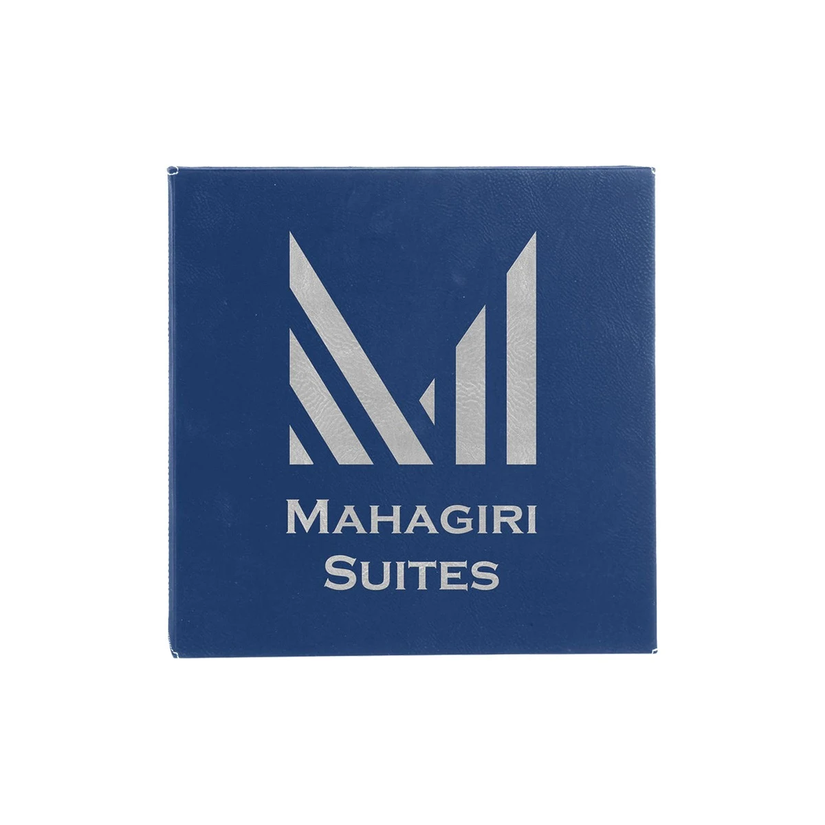 14" x 14" Blue/Silver Leatherette Wall Decor 1