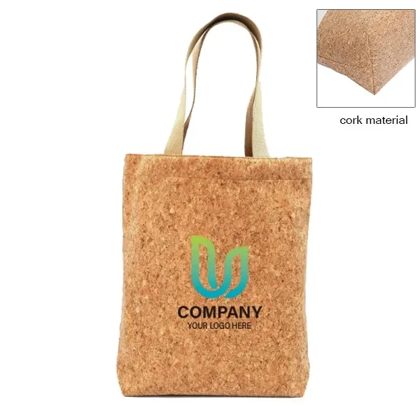 Cork Tote Bag With Cotton Web Rope, custom tote bag with logo imprint 1
