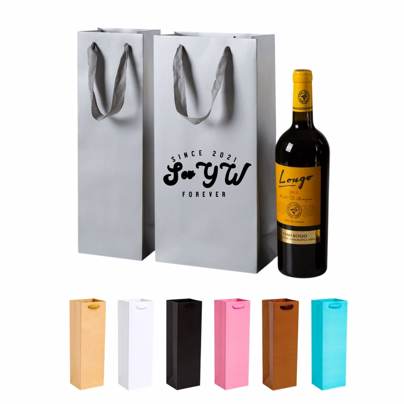 Recyclable Kraft Wine Bottle Gift Sack