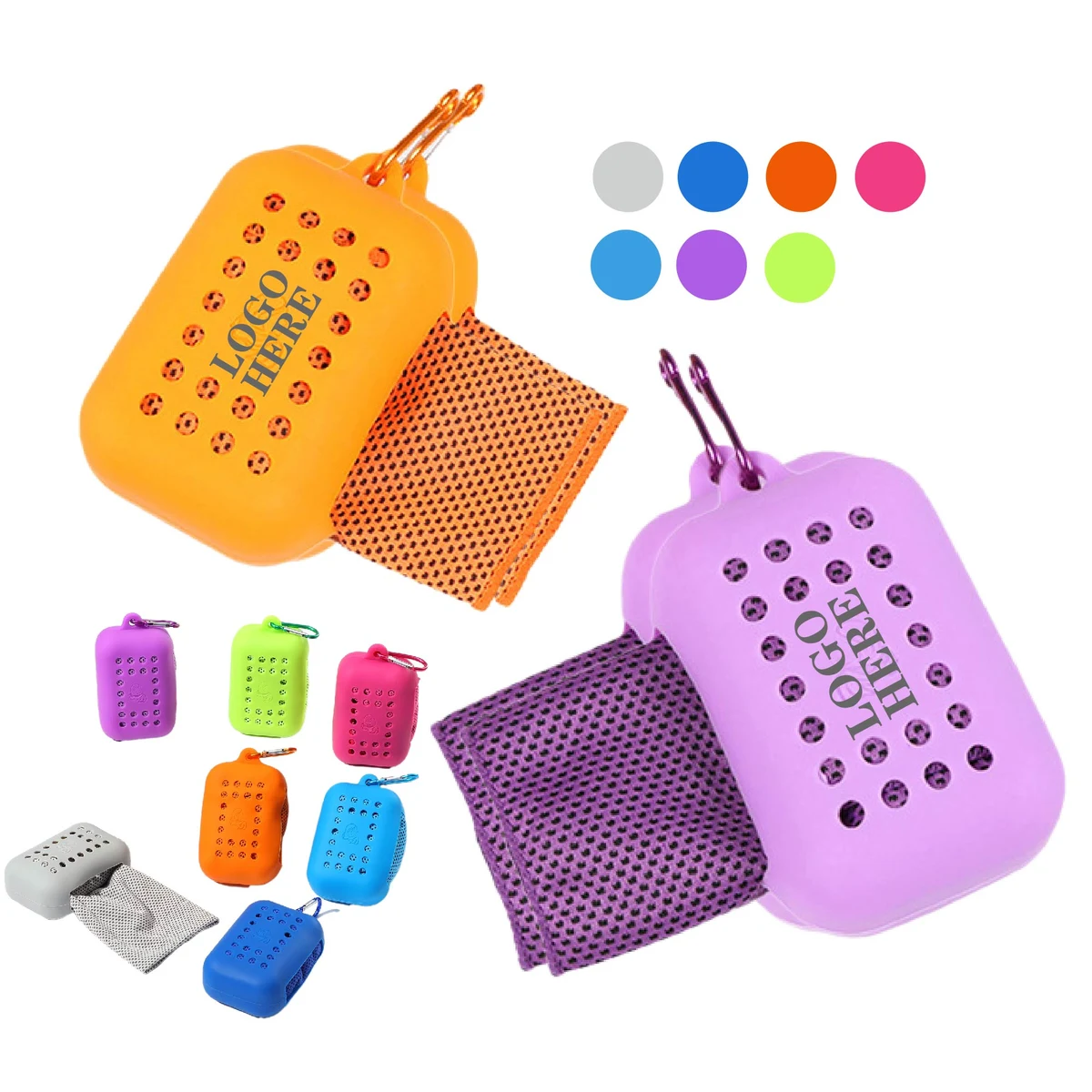 Cooling Towel With Silicone Carabiner Case 1