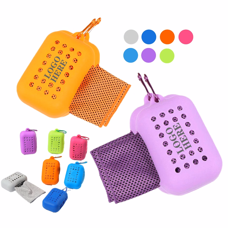 Cooling Towel With Silicone Carabiner Case