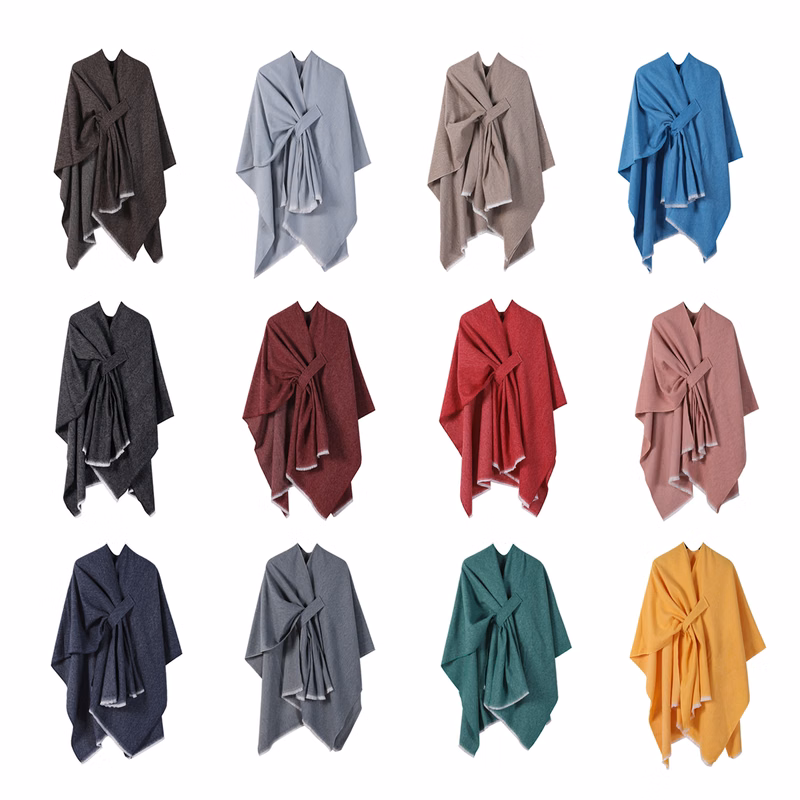 Solid Color Shawl Knitted Scarf