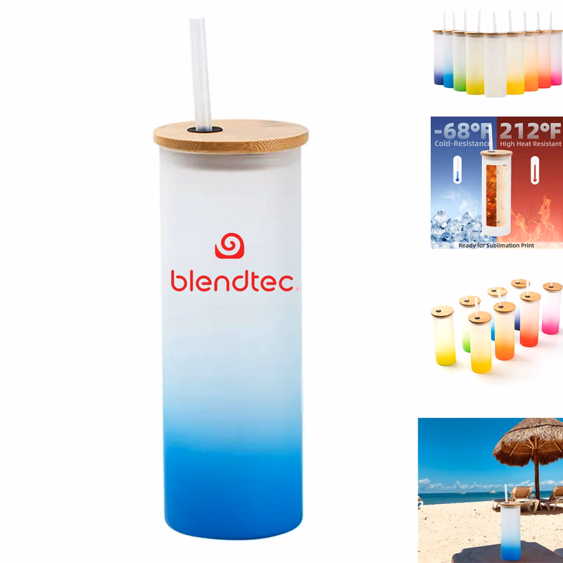 Sublimation-Ready Ombre Bamboo Slim Tumbler