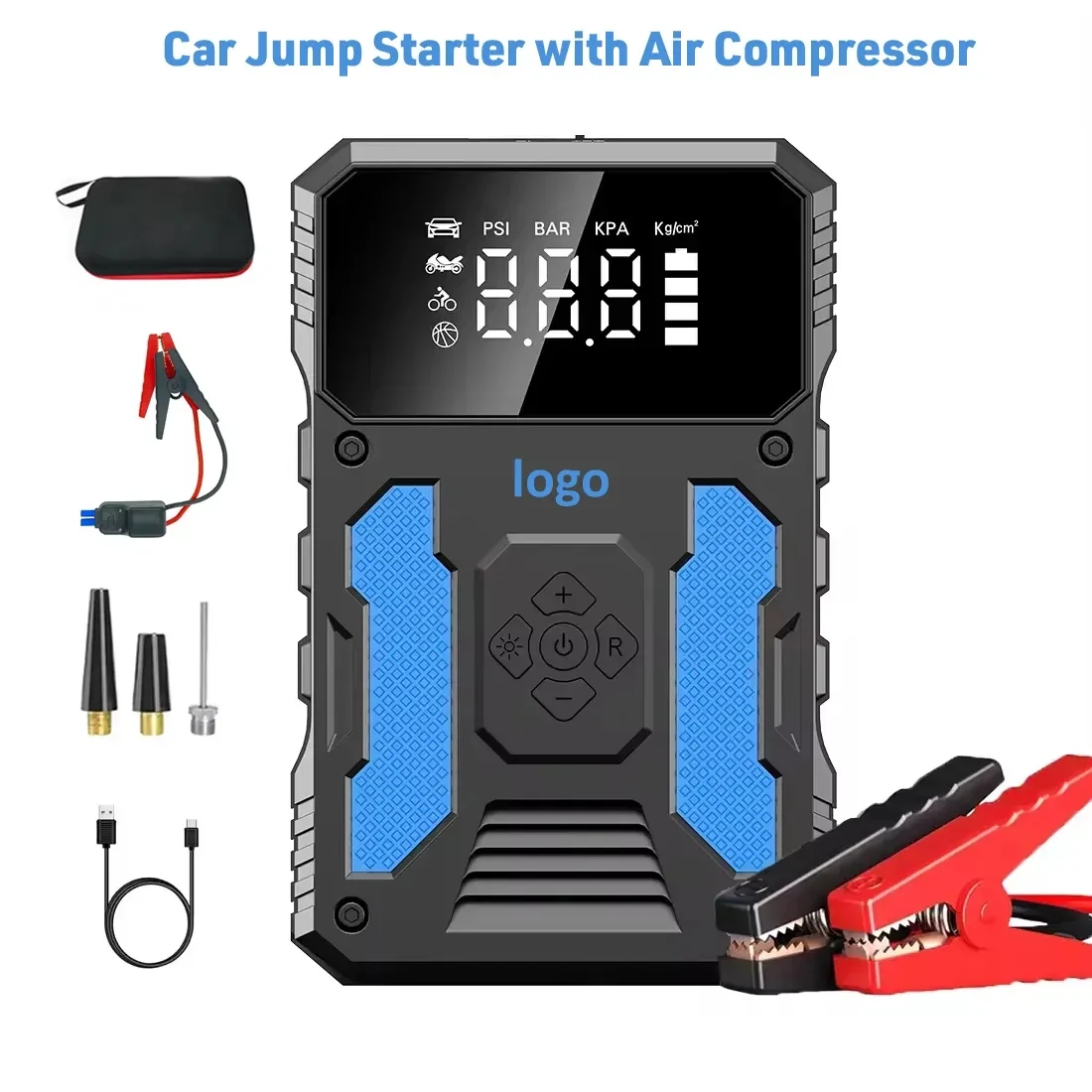Portable Car Jump Starter with Air Compressor -37000mWh 1