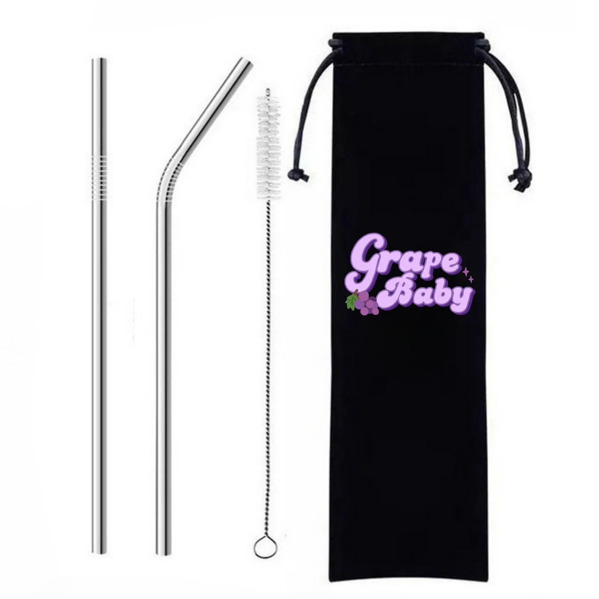 Drinking Straw Set With Flannel Bag 1