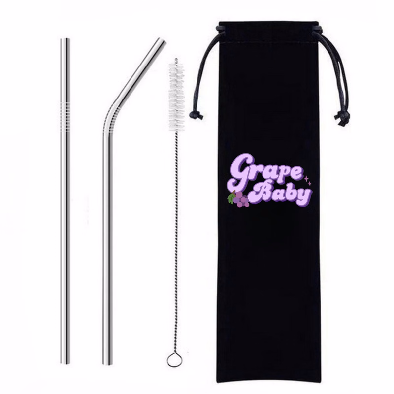 Drinking Straw Set With Flannel Bag
