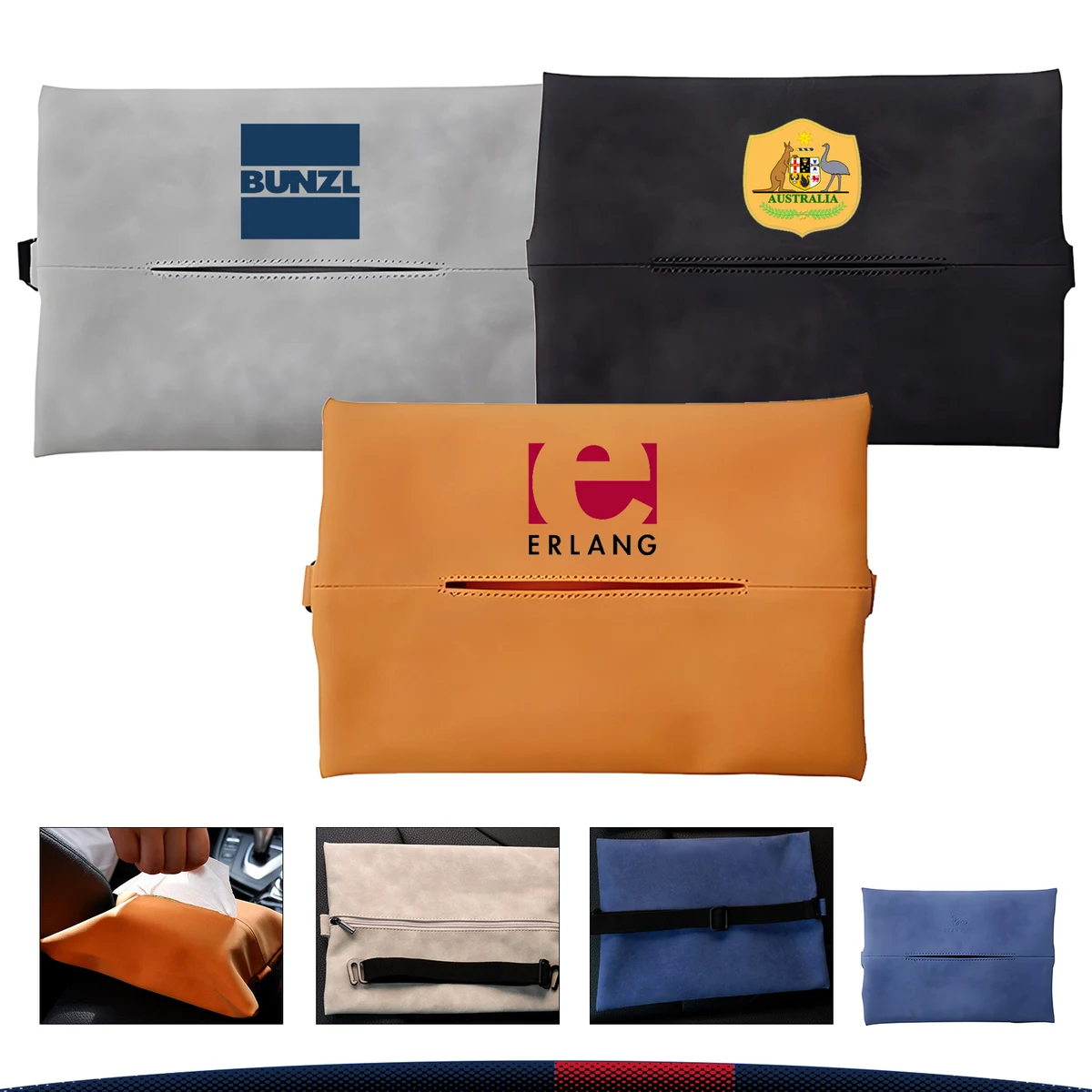 Leather Car Tissue Pouch 1