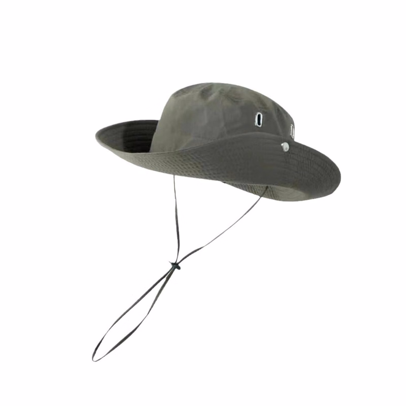 Custom Logo Acrylic Wide Brim Boonie Hat with Chin Stra