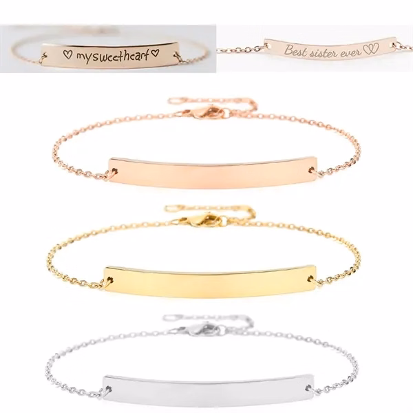 Custom Stainless Steel Chain Bracelet Adjustable Wrist Jewelry — Corporate Gift