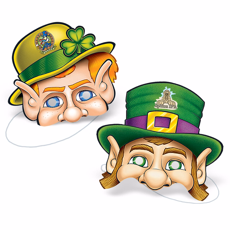 12" Custom Digital Printed Paper-Stock St. Patrick's Masks