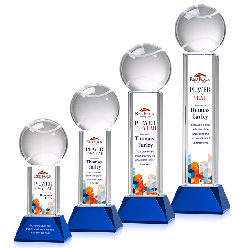 Tennis Ball VividPrint™ Award on Stowe - Blue