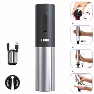 Rechargeable Electric Wine Opener With Foil Cutter And Steel Base