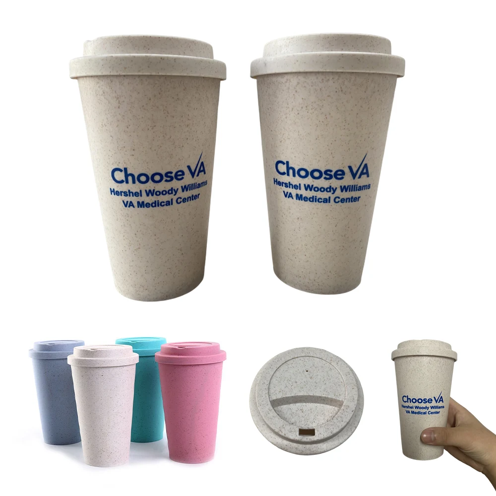16oz. Wheat Straw Fiber Tumbler W/Lid 1