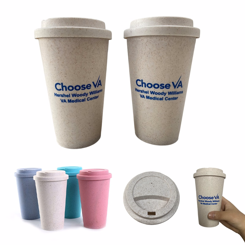 16oz. Wheat Straw Fiber Tumbler W/Lid