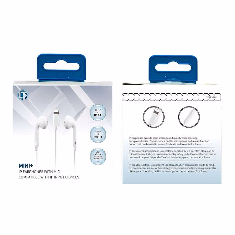 Lightning Earbuds with Mic - White