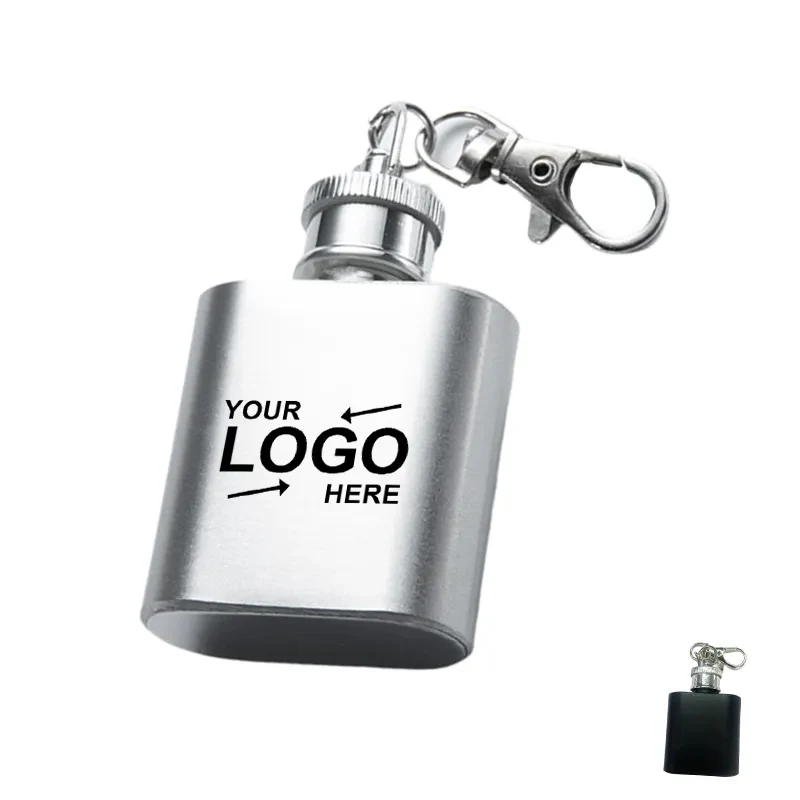 1Oz Mini Stainless Steel Flask Key Chain 1